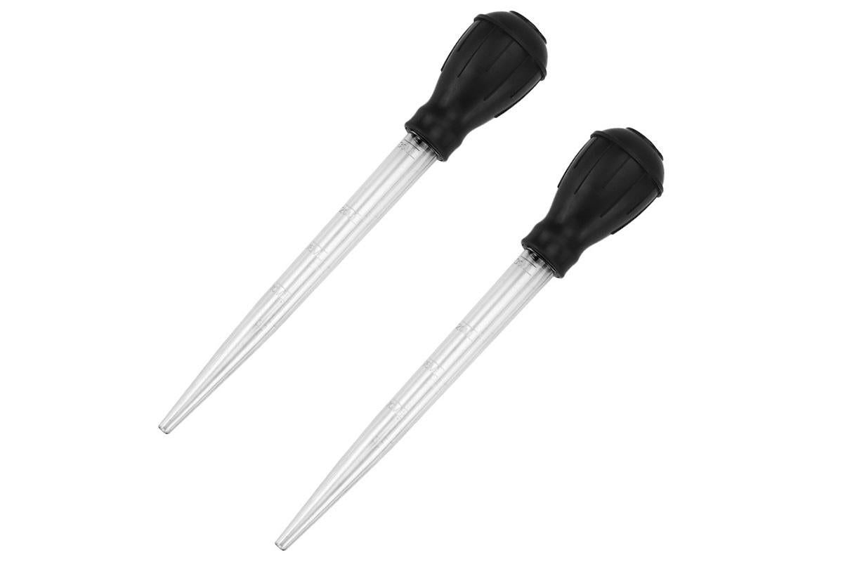2Pcs Flower Pot Tray Water Remover Suction Drainer Tool Clear Scale Rubber Bulb