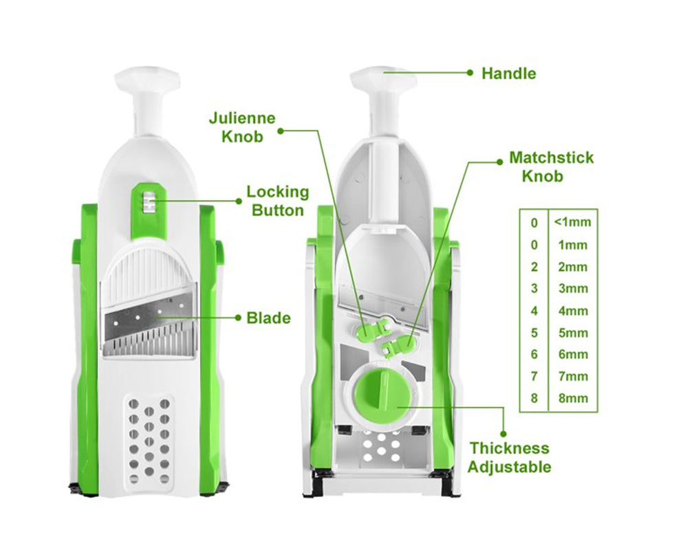 4 in 1 Multifunctional Kitchen Chopping Artifact Vegetable Slicer Food Chopper Green