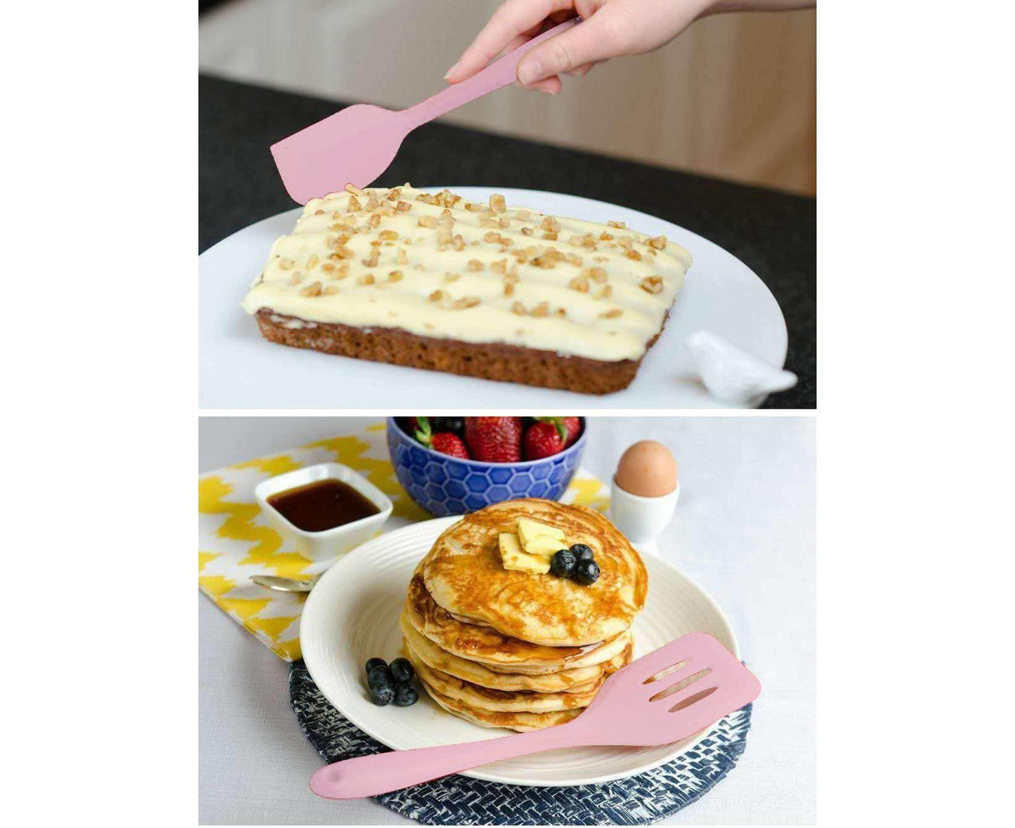 Silicone Baking Utensils Set - Heat-Resistant - Pink