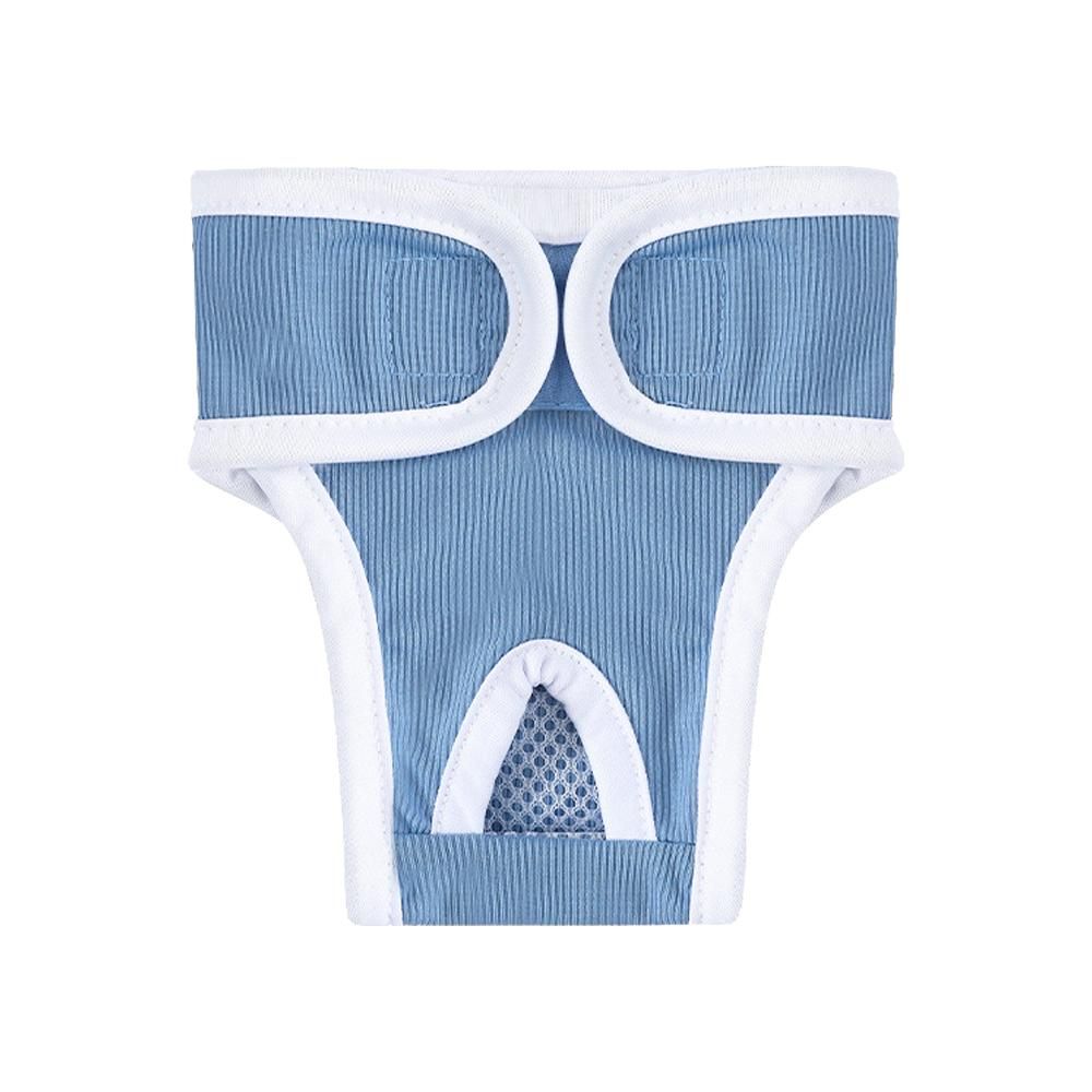 2pcs Dog Diapers Reusable Washable Nappy Wraps Panties for Pets Period Underpants-Blue S