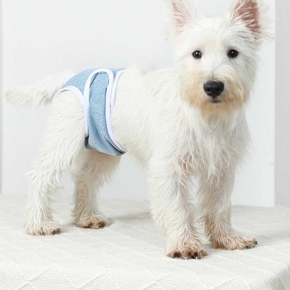 2pcs Dog Diapers Reusable Washable Nappy Wraps Panties for Pets Period Underpants-Blue 2XL
