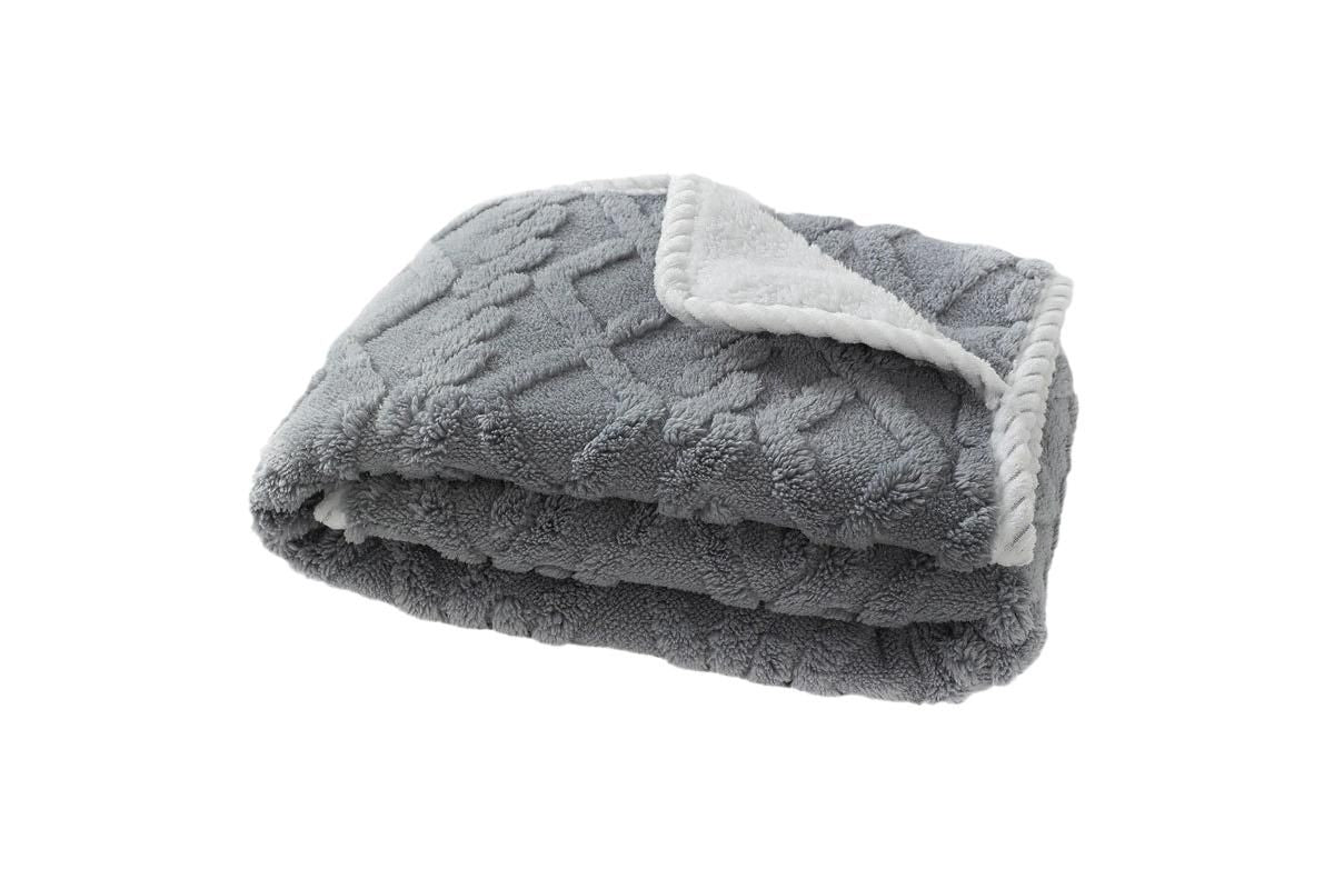 2pcs Pet Blanket for Couch Protection Water Resistance Cats Dogs Blanket for Furniture Protector-Grey L