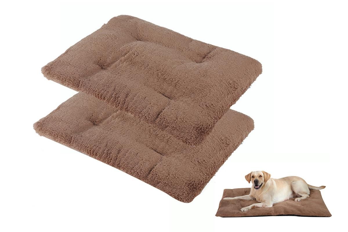 2Pcs Pet Blanket Self-Heating Bed Pad Cat Dog Self-Warming Cushion-Grey M