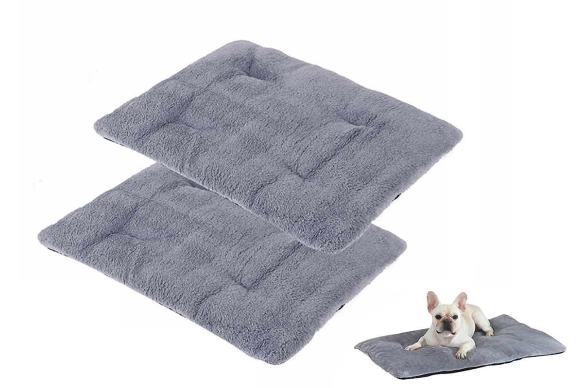 2Pcs Pet Blanket Self-Heating Bed Pad Cat Dog Self-Warming Cushion-Grey L
