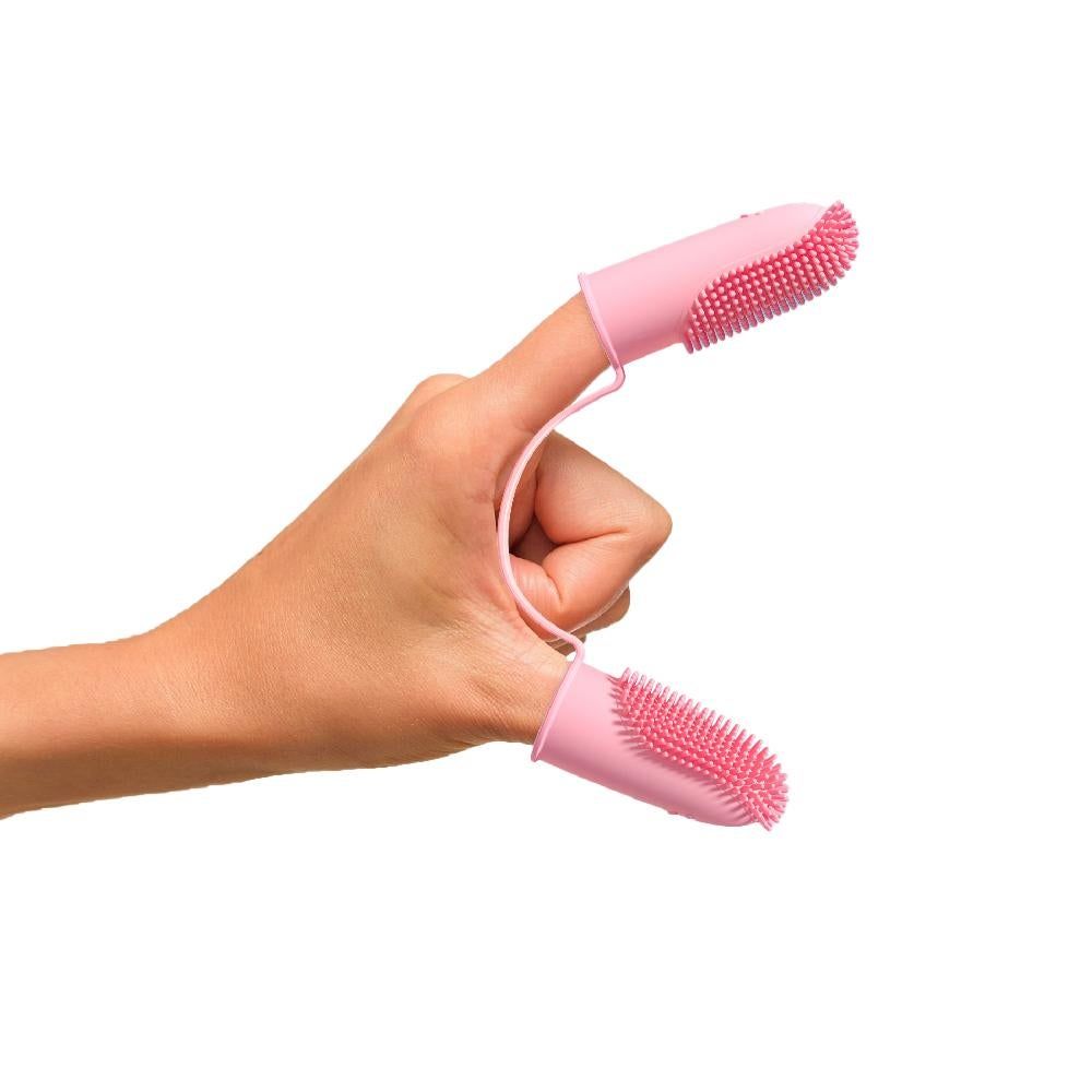 3Pcs Dog Toothbrush Double Finger Silicone Tooth Brushing Kit for Pet Dental Care