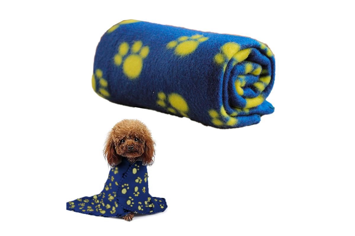 Cosy soft Pet Dog Cat Puppy Fleece Blankets Puppy Bed Travel Basket Car Bedding-Blue