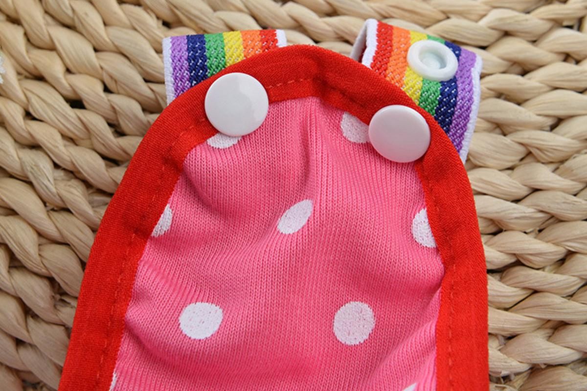 Cute Harness Female Dog Sanitary Pants Reusable Menstrual Diaper-Pink L