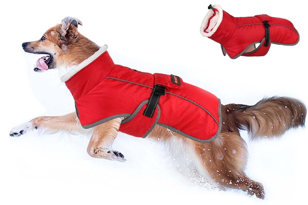 Dogcheer Dog Coat Reflective Dog Snow Jacket for Small Medium Large Dogs -Red XL
