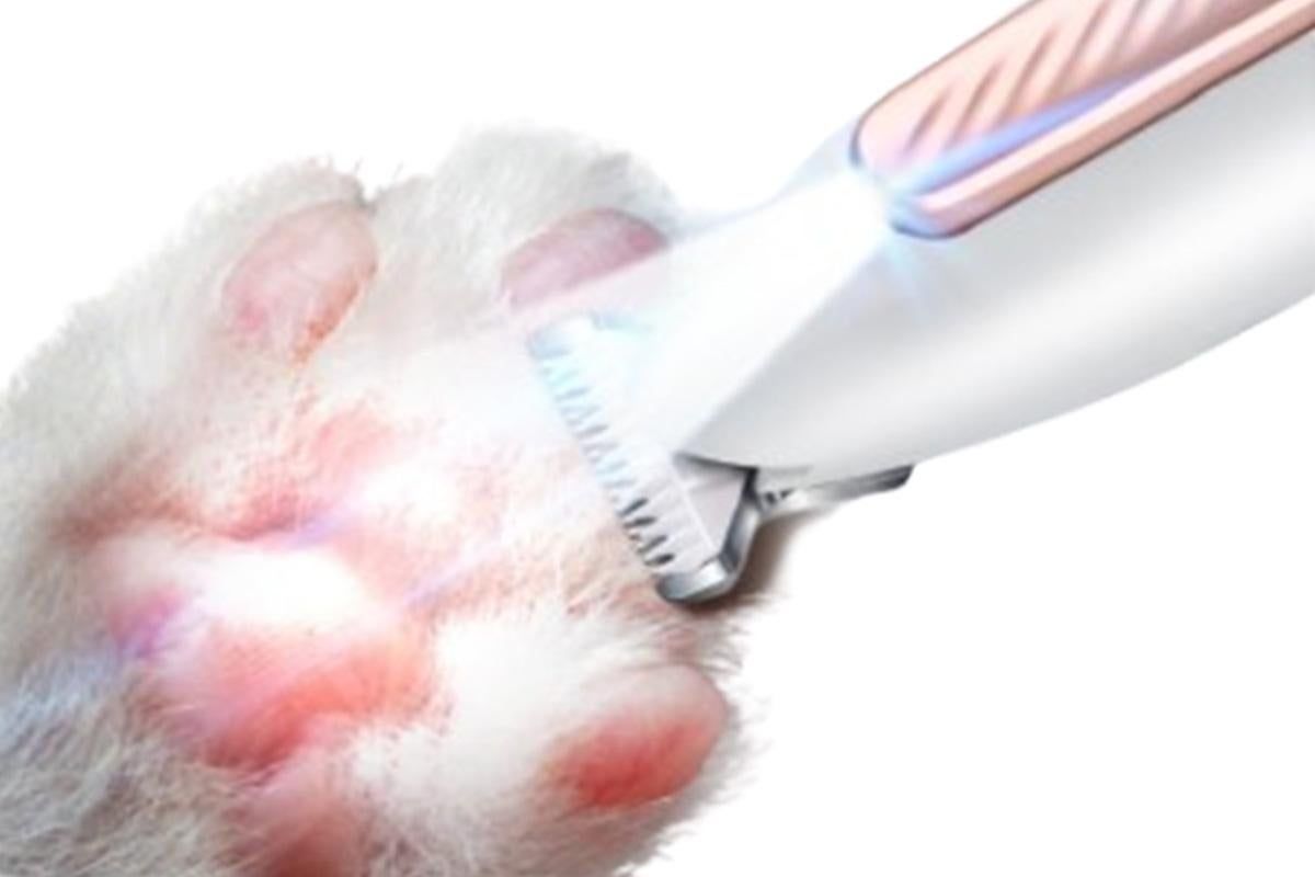 Dog Paw Trimmer with LED Light Low Noise Dog Grooming Clippers for Paws Eyes Ear