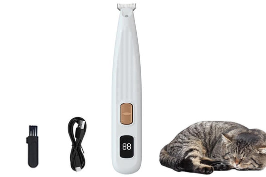Electric Dog Paw Trimmer Digital Display Dual Speed Pet Groomer-White