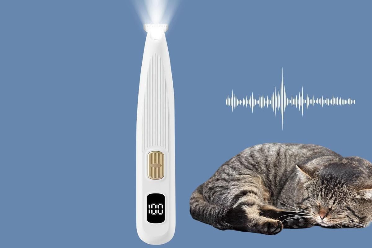 Electric Dog Paw Trimmer Digital Display Dual Speed Pet Groomer-White