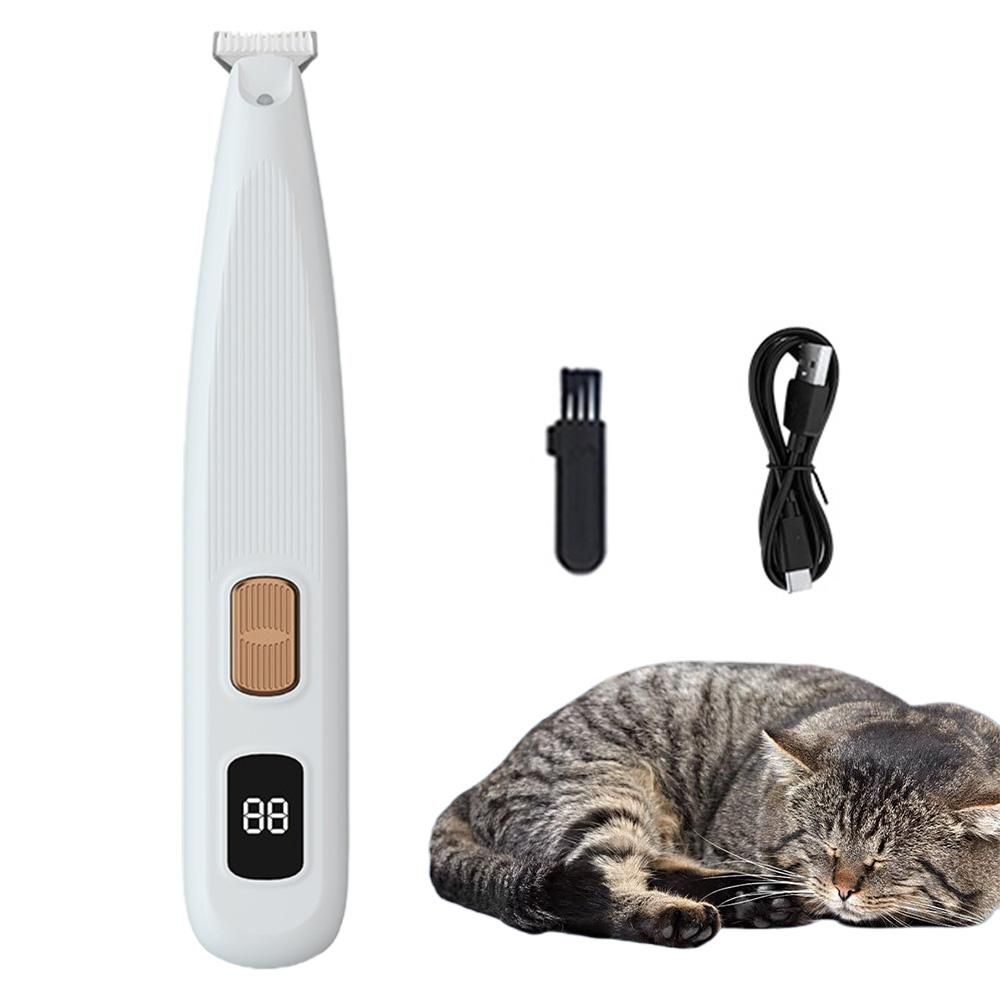 Electric Dog Paw Trimmer Digital Display Dual Speed Pet Groomer-White