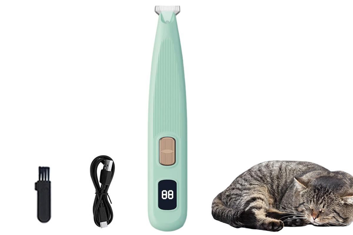 Electric Dog Paw Trimmer Digital Display Dual Speed Pet Groomer-White