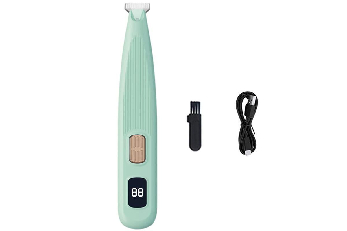 Electric Dog Paw Trimmer Digital Display Dual Speed Pet Groomer-Green