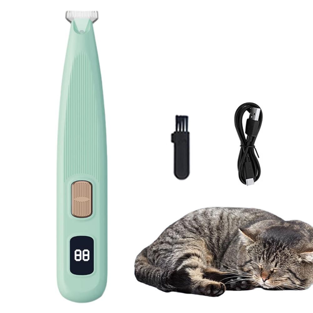 Electric Dog Paw Trimmer Digital Display Dual Speed Pet Groomer-Green