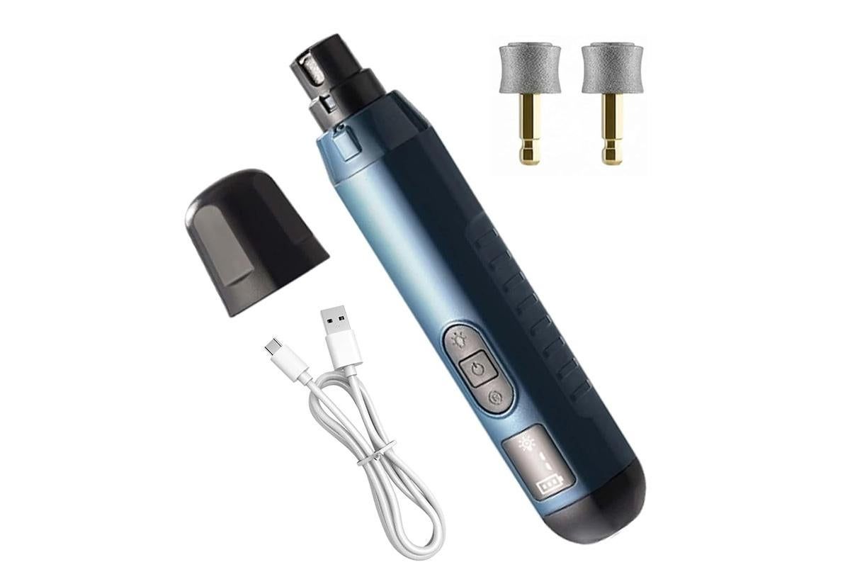 Electric Pet Nail Grinder for Dogs Cats with 5 Speeds LED Light Super Quiet-Blue