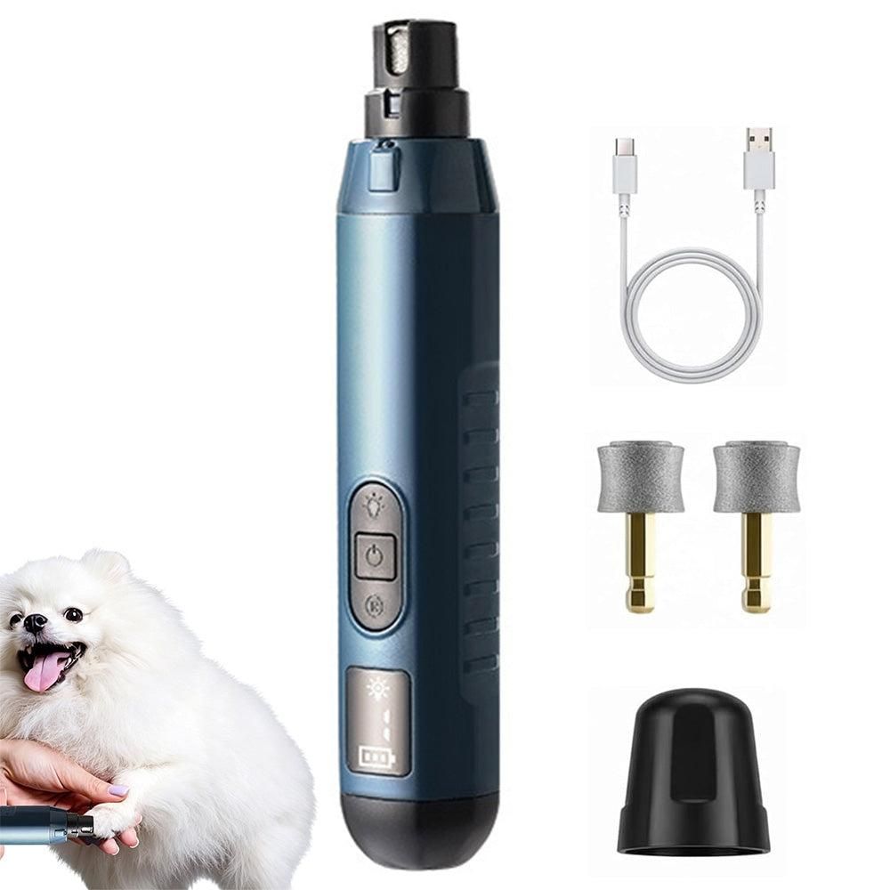Electric Pet Nail Grinder for Dogs Cats with 5 Speeds LED Light Super Quiet-Blue