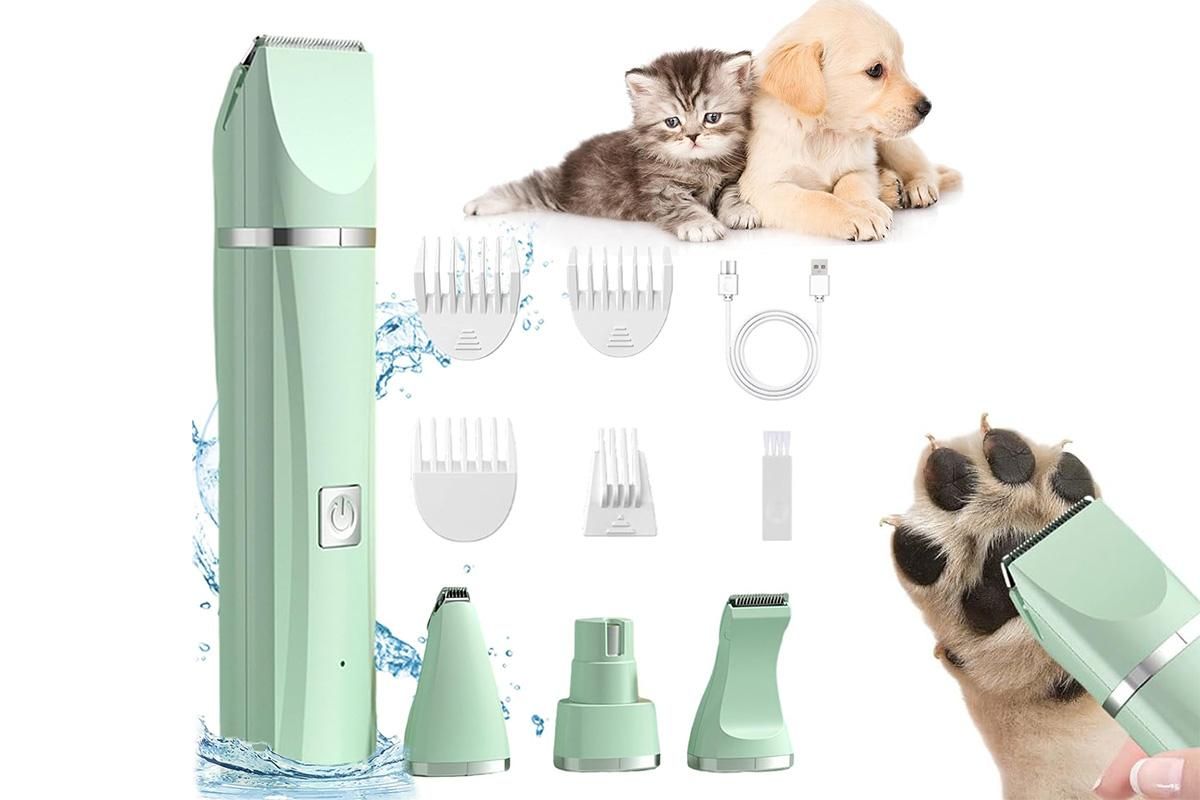 Professional Pet Cat Dog Clipper Grooming Kit Pet Hair Trimmer Electric Shaver-White