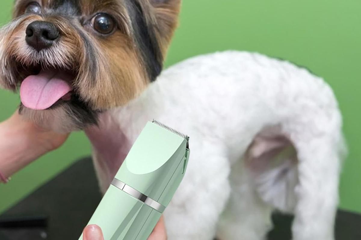Professional Pet Cat Dog Clipper Grooming Kit Pet Hair Trimmer Electric Shaver-White
