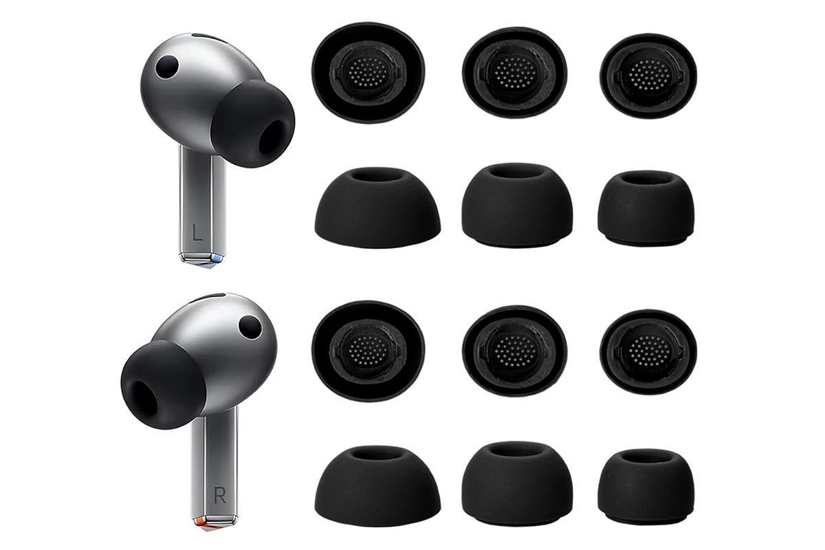 12Pcs Silicone Ear Tips for Samsung Galaxy Buds3 Pro Earbud Covers-Black
