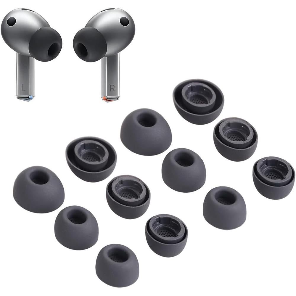 12Pcs Silicone Ear Tips for Samsung Galaxy Buds3 Pro Earbud Covers-Black
