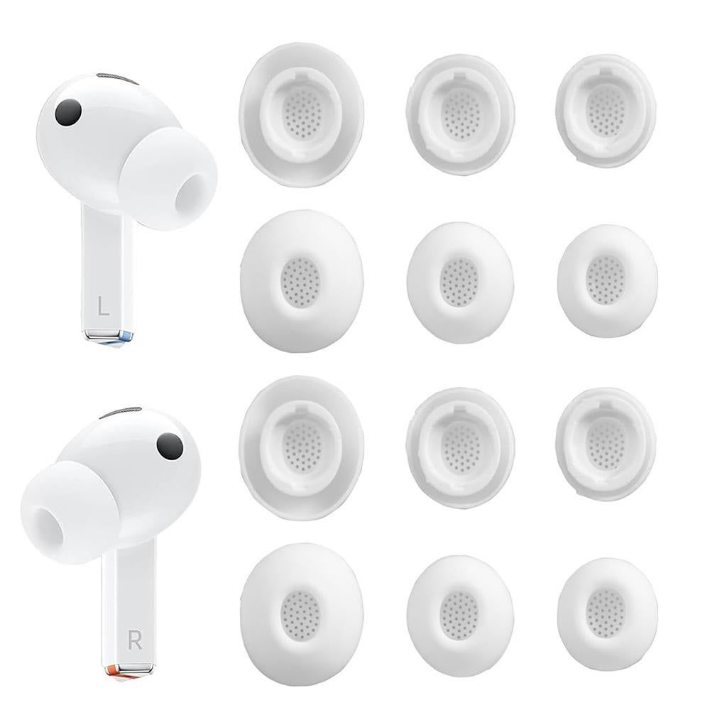 12Pcs Silicone Ear Tips for Samsung Galaxy Buds3 Pro Earbud Covers-White