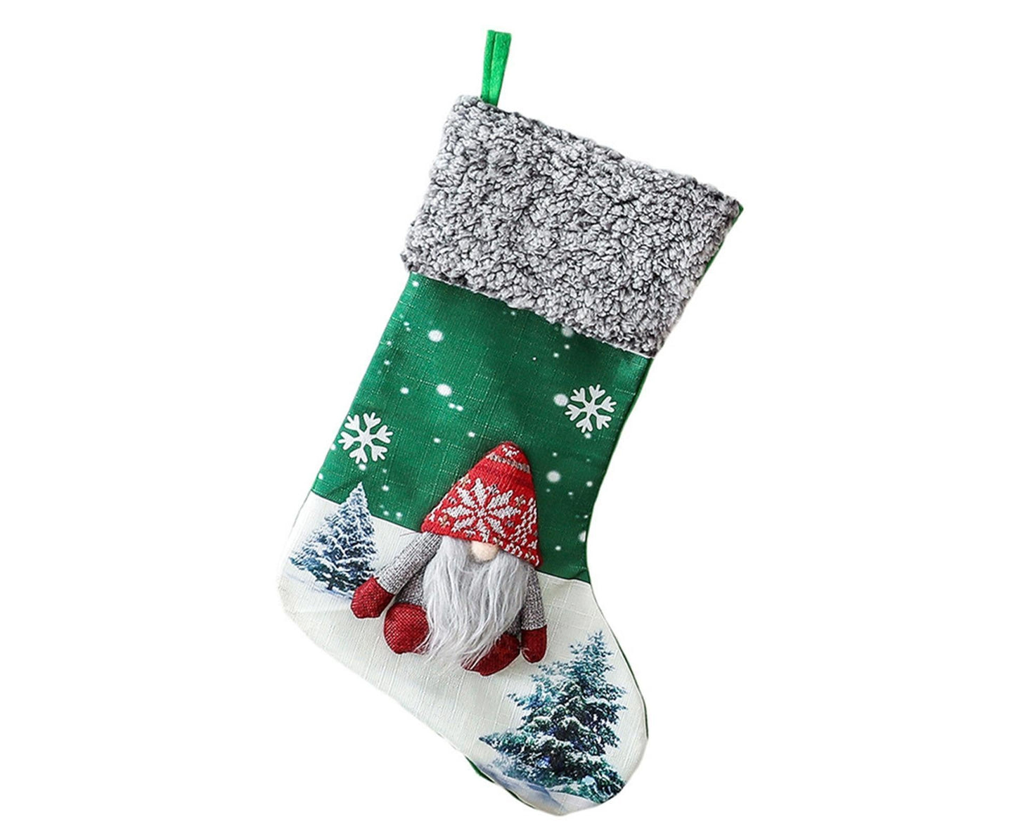 Non Woven Xmas Stocking No Face Dwarf-Green