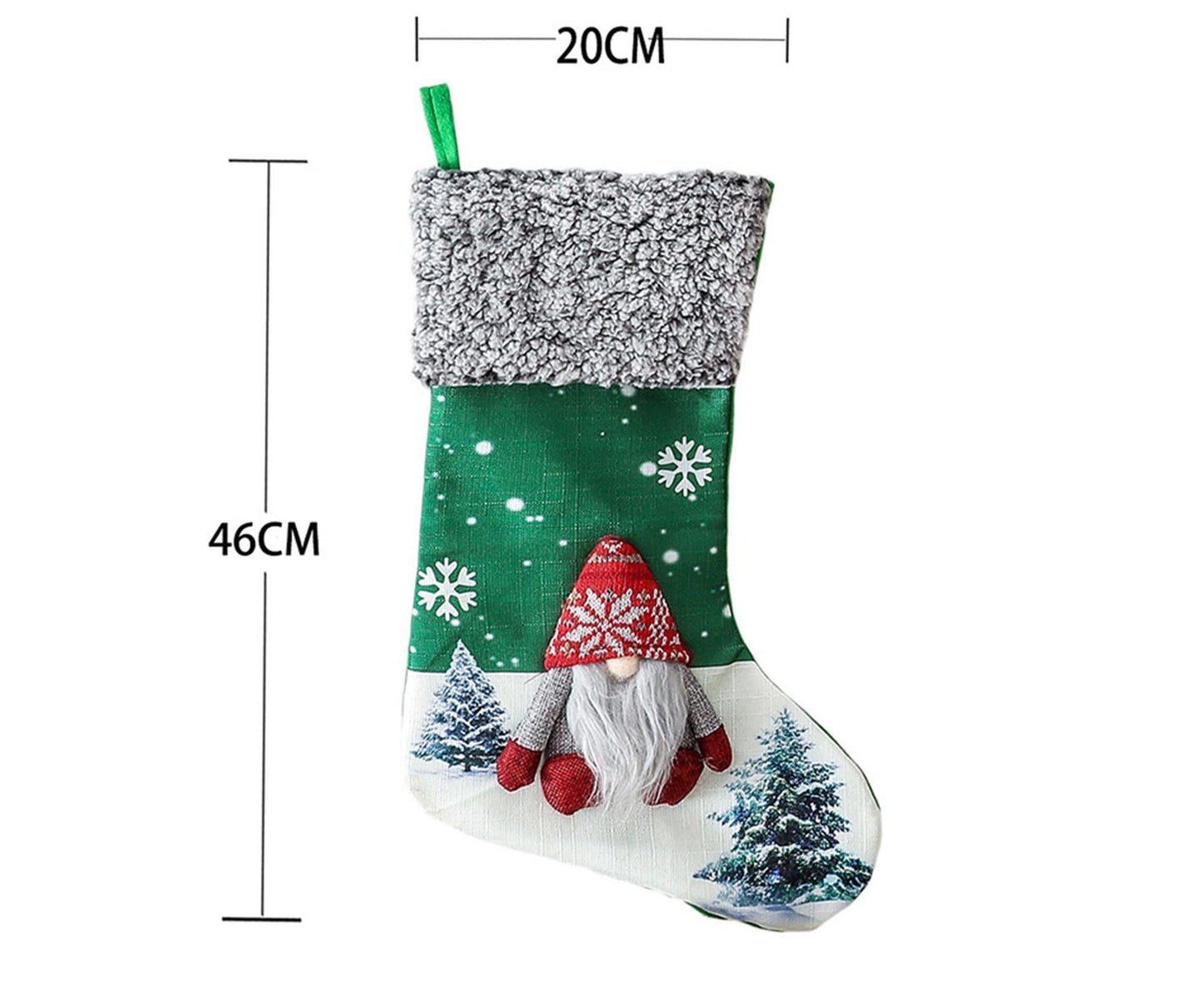 Non Woven Xmas Stocking No Face Dwarf-Green