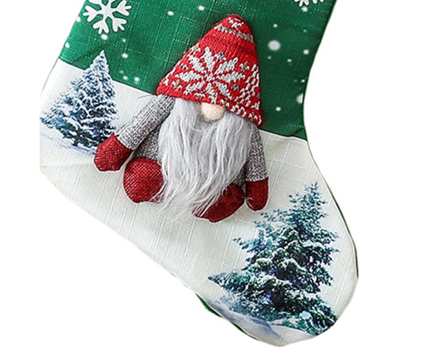 Non Woven Xmas Stocking No Face Dwarf-Green