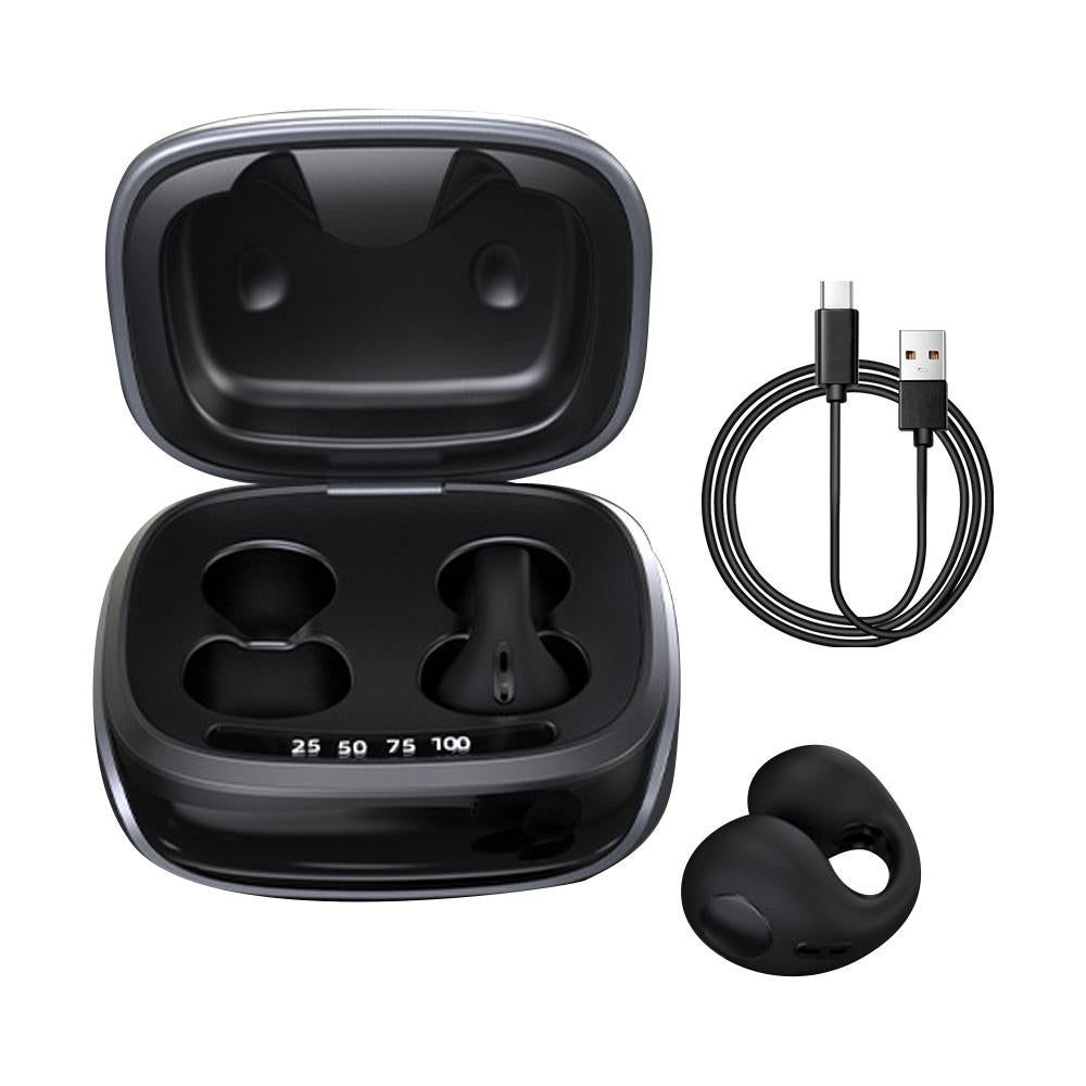 Bluetooth Ear Clip Wireless Headset Clip On Open Ear Earbuds for Sports-Black