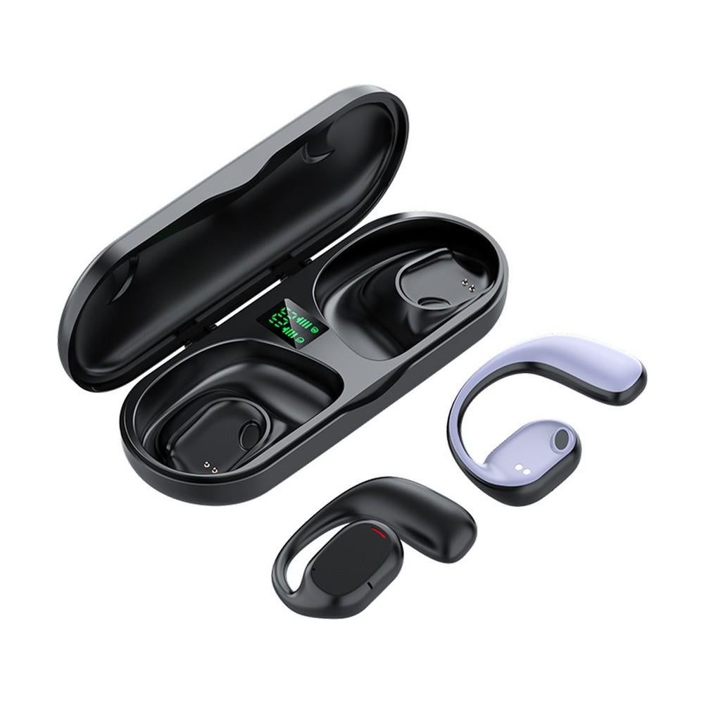 Bluetooth Earphones Wireless In-Ear Sports Stereo TWS Headphones Earhooks Ear-hanging Painless Wearing With Package -Black