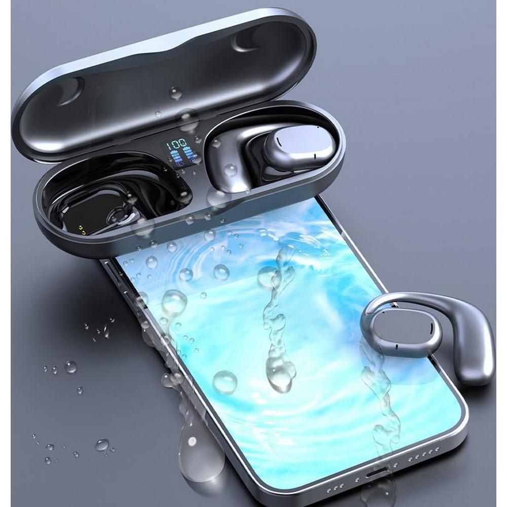 Bluetooth Earphones Wireless In-Ear Sports Stereo TWS Headphones Earhooks Ear-hanging Painless Wearing With Package -Black