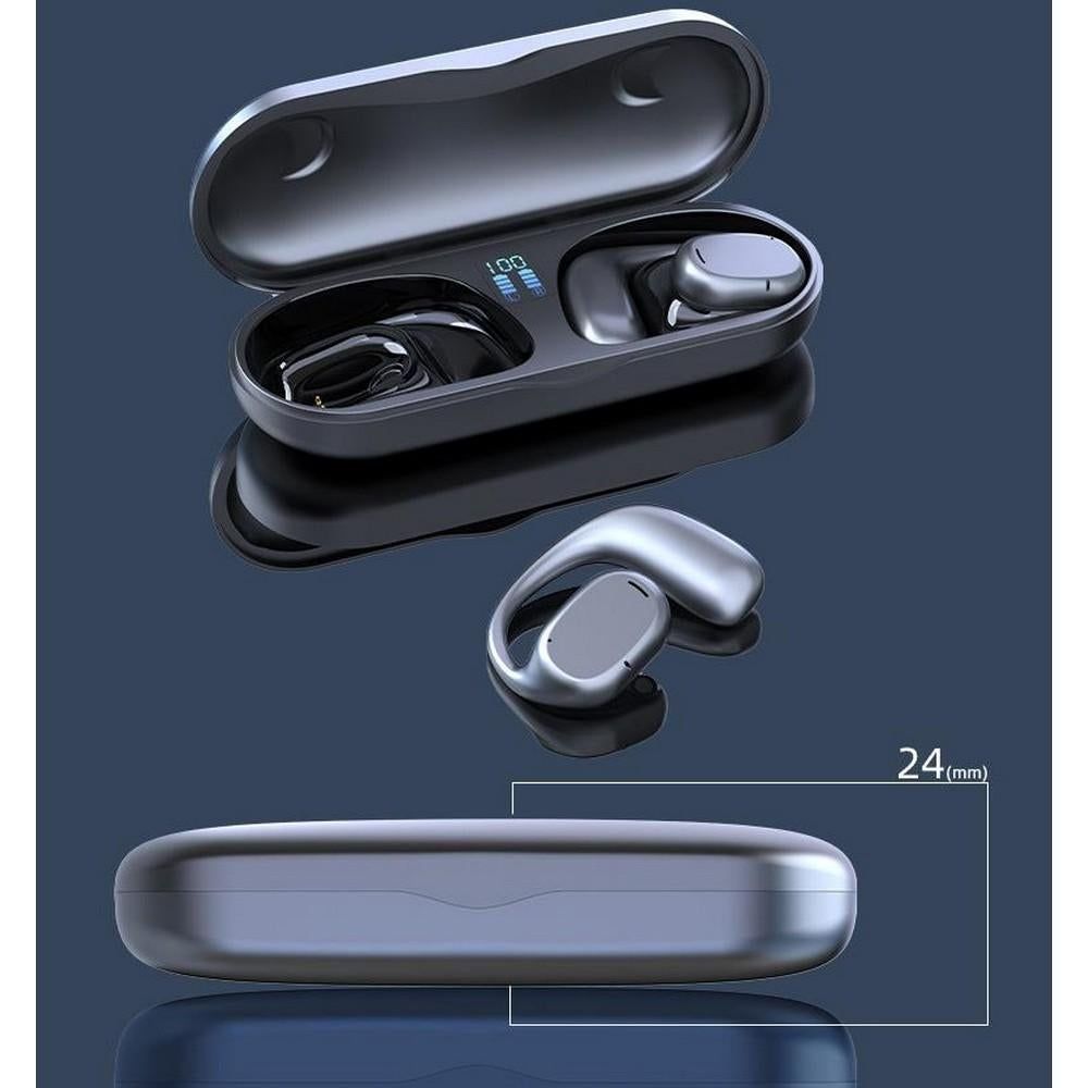 Bluetooth Earphones Wireless In-Ear Sports Stereo TWS Headphones Earhooks Ear-hanging Painless Wearing With Package -Black