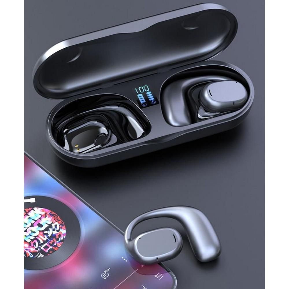 Bluetooth Earphones Wireless In-Ear Sports Stereo TWS Headphones Earhooks Ear-hanging Painless Wearing With Package -Black