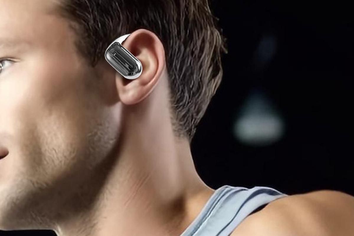 Wireless Earbud Bluetooth Compatible 5.4 Sports Earhook Earphone Earbuds-White