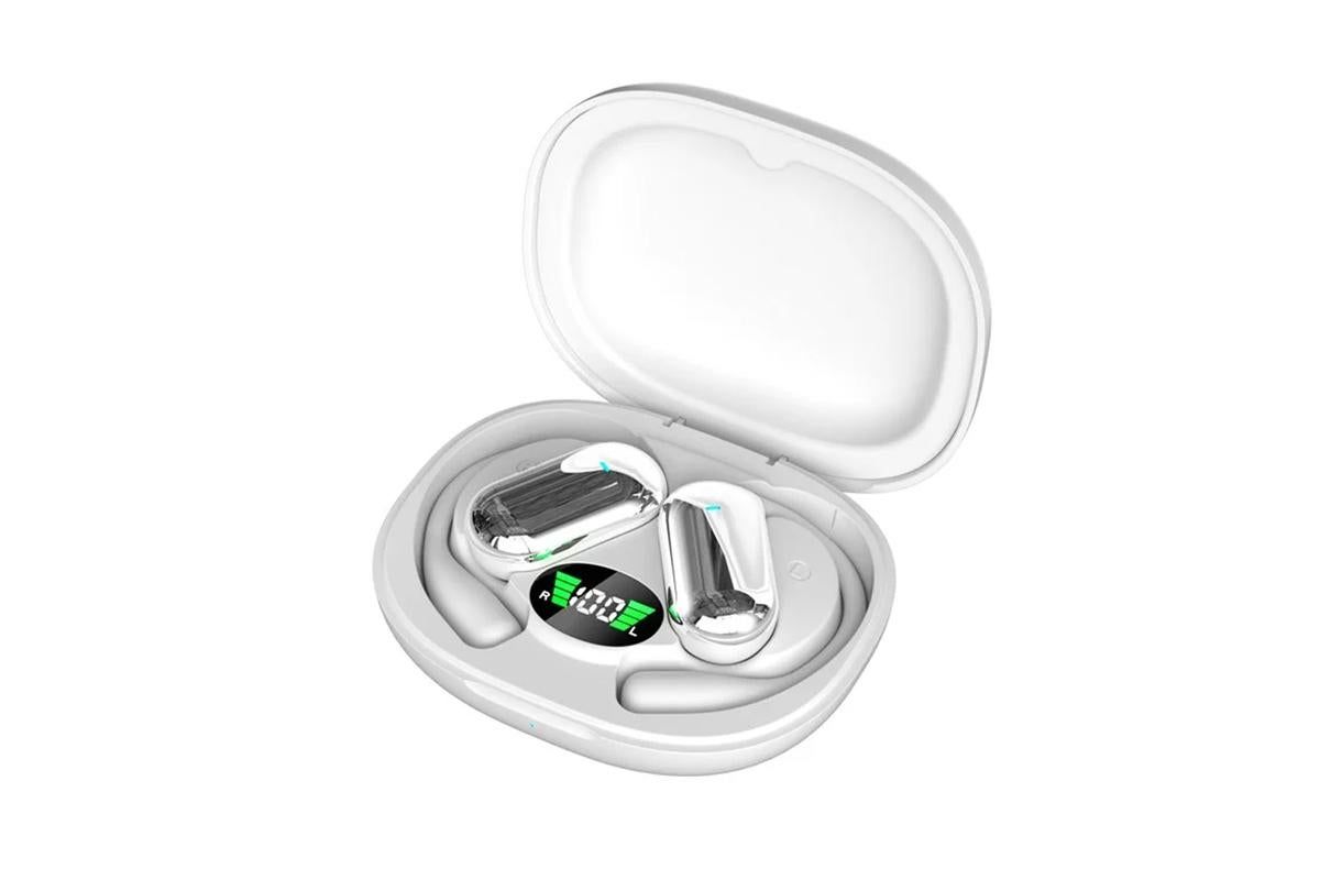 Wireless Earbud Bluetooth Compatible 5.4 Sports Earhook Earphone Earbuds-White
