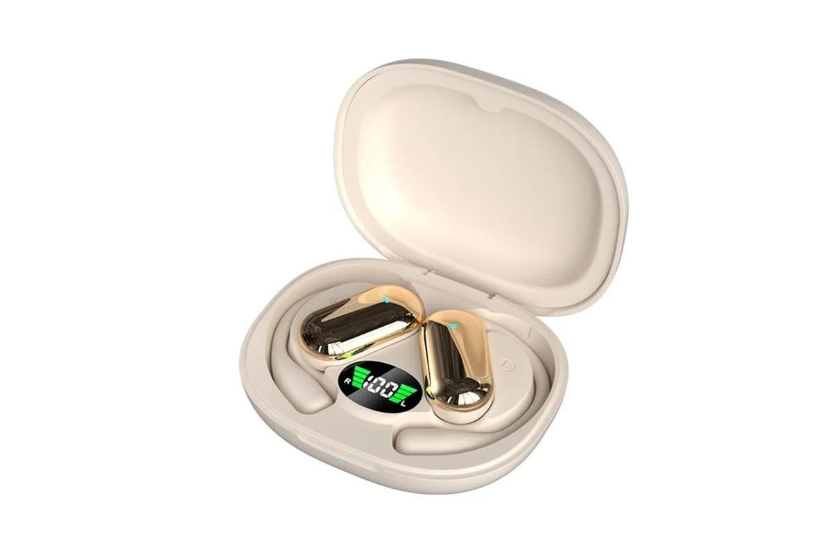 Wireless Earbud Bluetooth Compatible 5.4 Sports Earhook Earphone Earbuds-Khaki