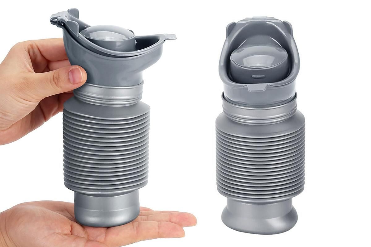 2Pcs 750ml Pee Bottles Collapsible Urine Bottle Car Pee Bottle-Grey