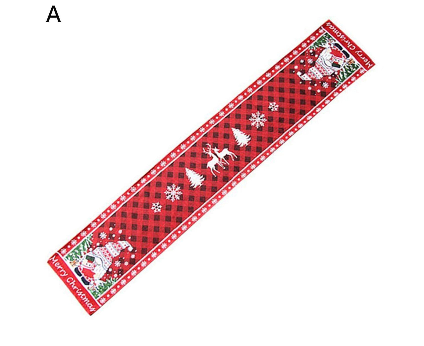 Table Runner Buffalo Plaid Checkered Cloth-Red