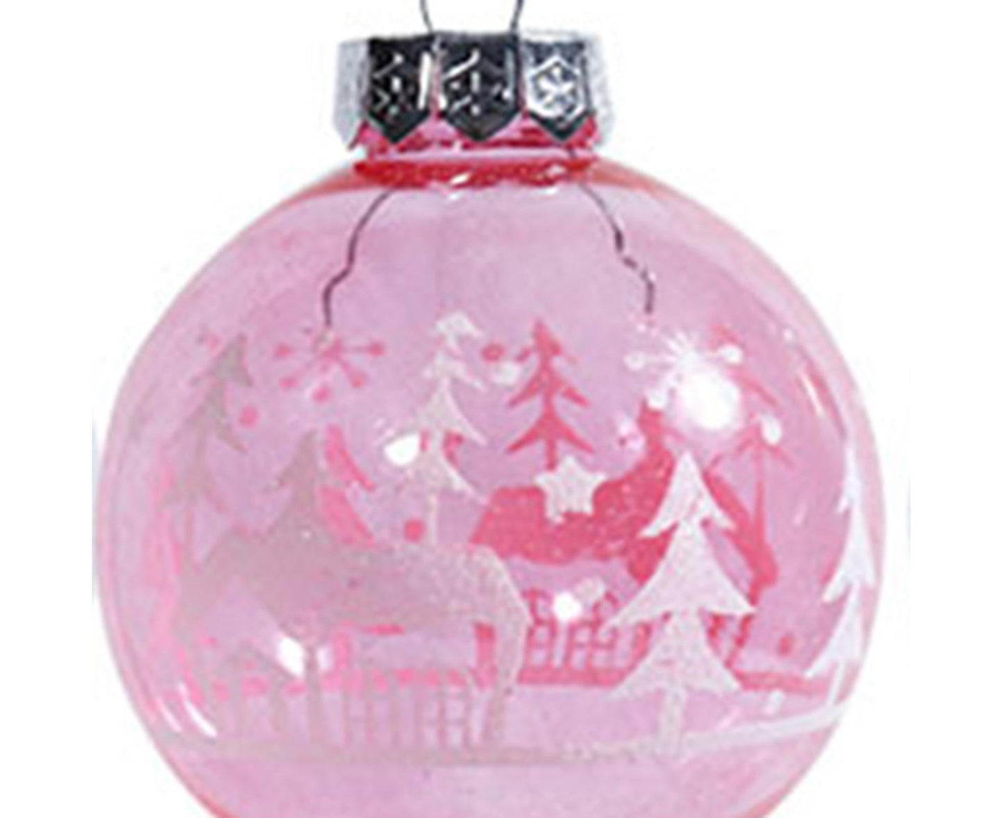 12Pcs Xmas Ball Ornament Round Party-Pink 8cm