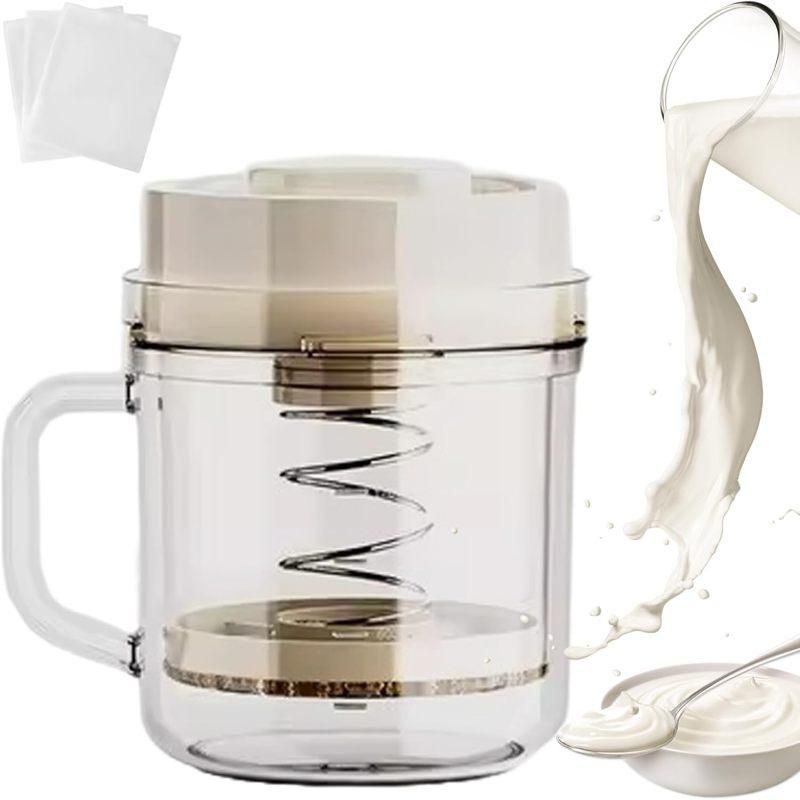 Greek Yogurt Maker Press with Reusable Filter Bag, Lid & Handle,White