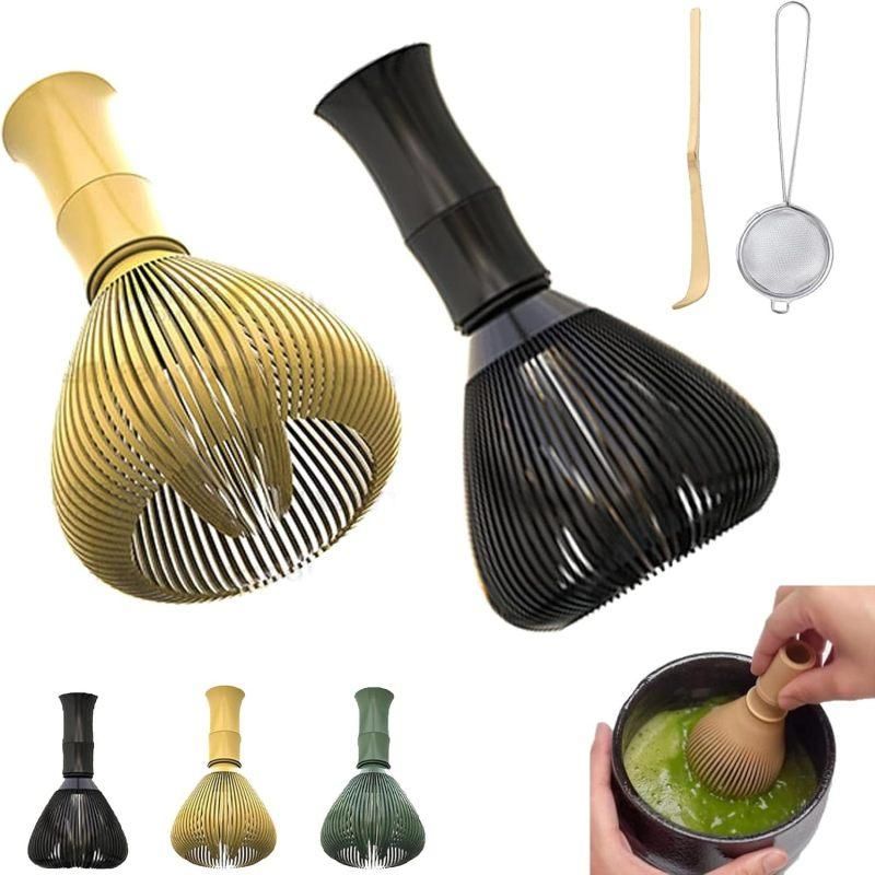 2Pcs Food Grade Silicone ABS Matcha Whisk With Holder Reusable Green Tea Making Accessory Set