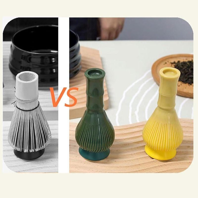 2Pcs Food Grade Silicone ABS Matcha Whisk With Holder Reusable Green Tea Making Accessory Set