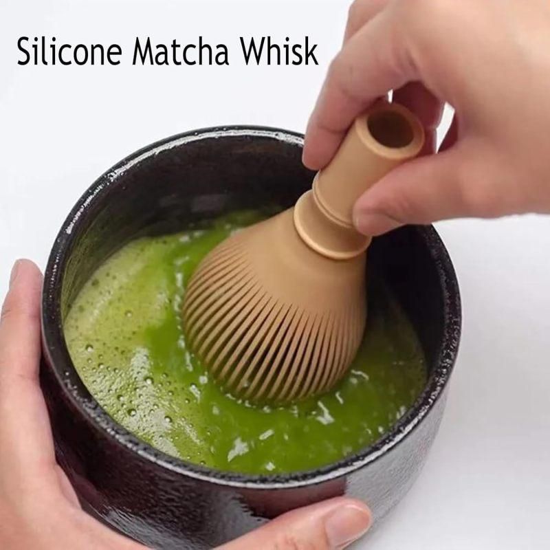 2Pcs Food Grade Silicone ABS Matcha Whisk With Holder Reusable Green Tea Making Accessory Set