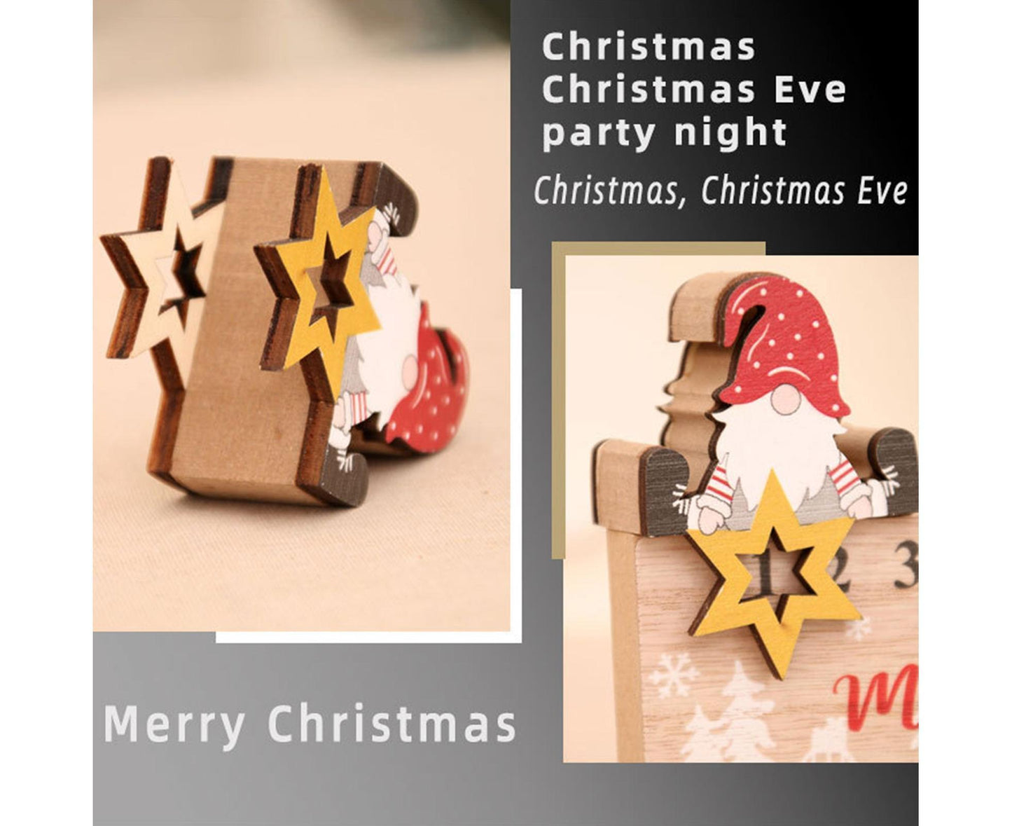 Xmas Wooden Calendar Count Down-A