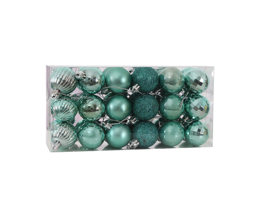 36Pcs Xmas Glitter Ball Decor-Light Green