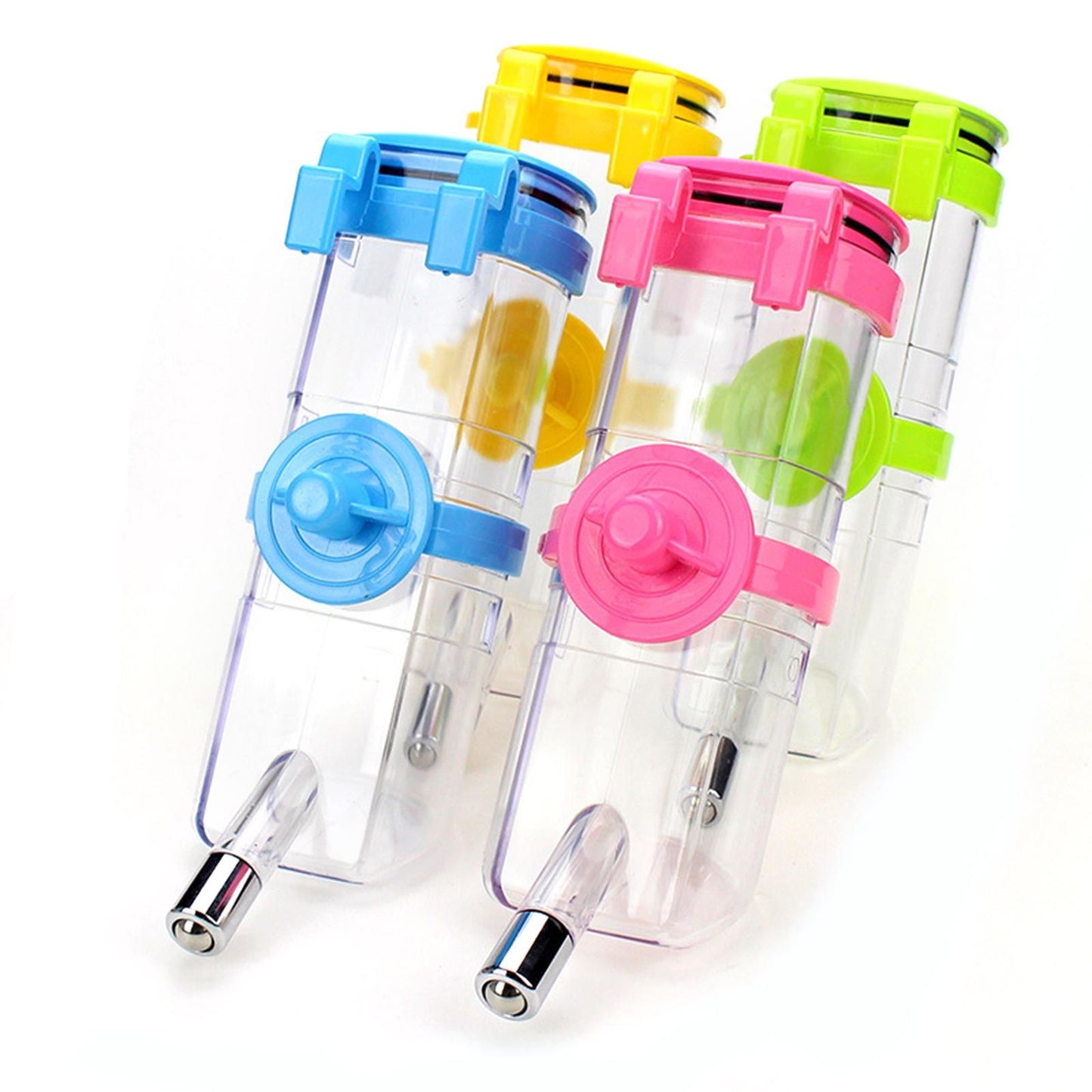 Hanging Pet Water Bottle 350ML Cage Mounted Feeder with Steel Ball Nozzle - Blue