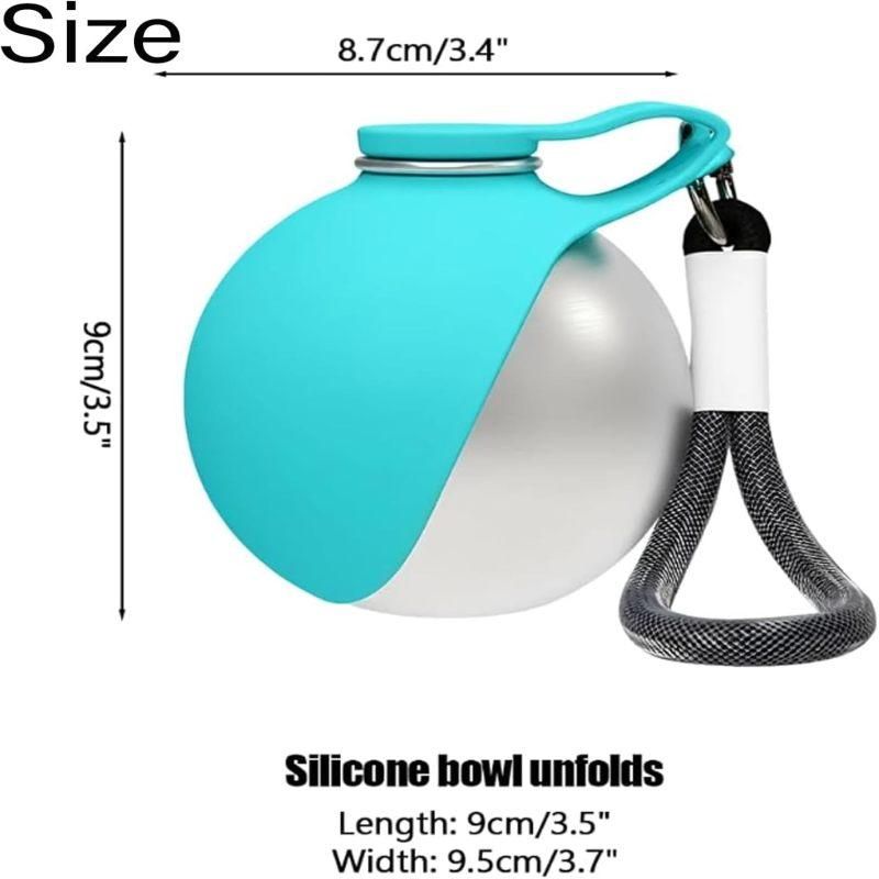 10oz Stainless Steel 2-in-1 Leakproof Dog Water Bottle with Bowl, Portable for Travel Walking Pink