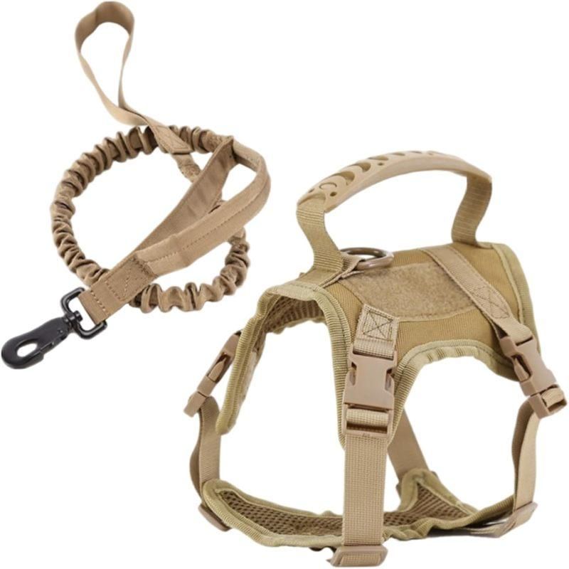 Escape Proof Cat Harness & Leash Set Adjustable Mesh Vest with Handle for Outdoor Walking - Khaki