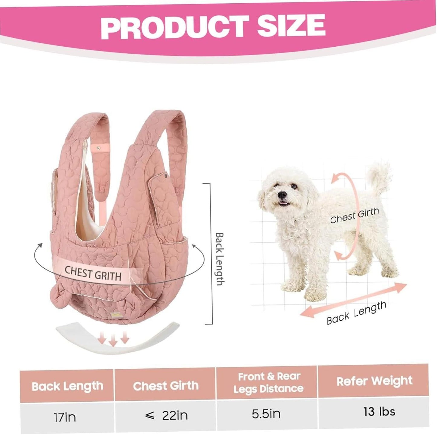 Pet Carrier Backpack Adjustable Front Chest Sling for Small Medium Dogs Cats